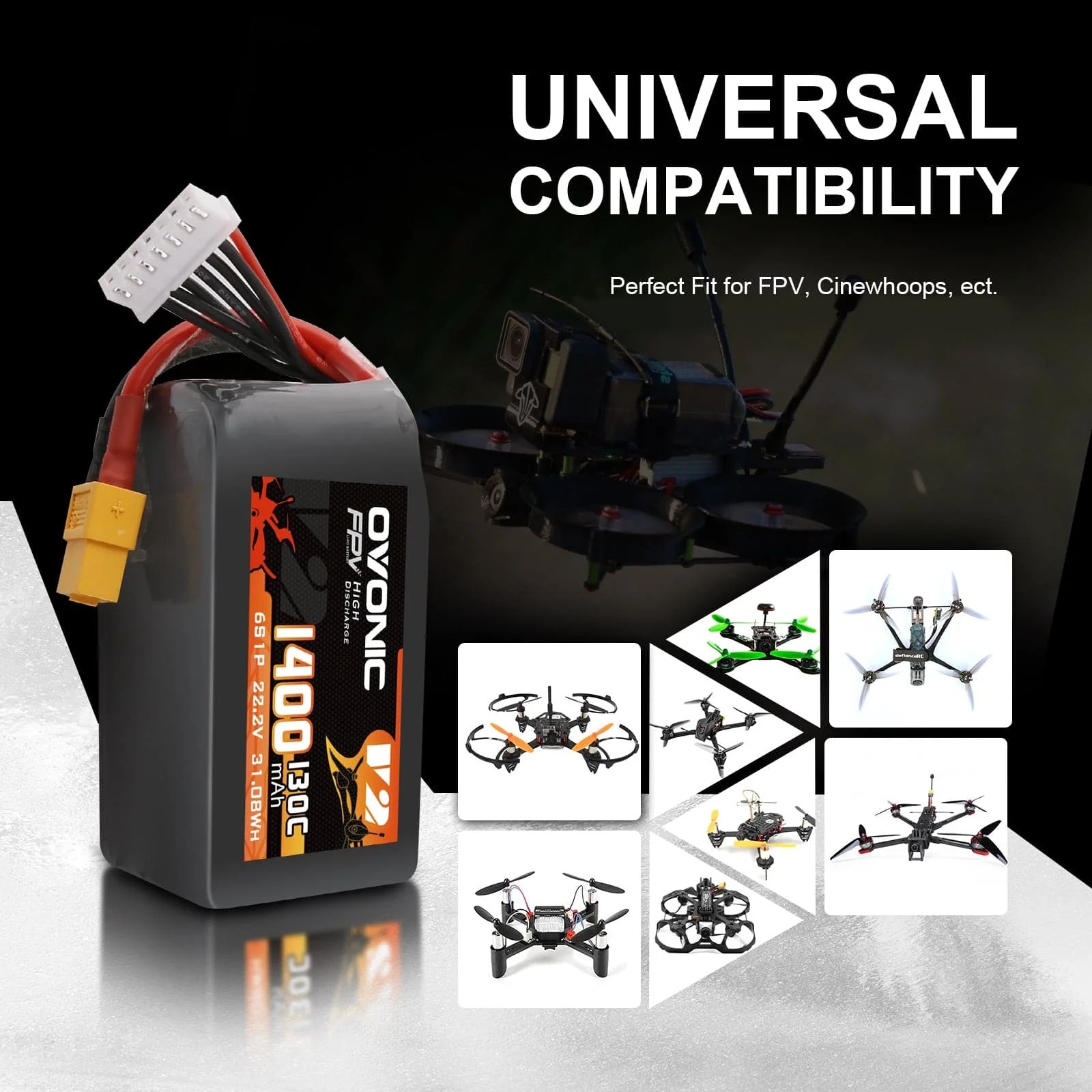 Batteria LiPo Ovonic 6S 22.2V  - Walksnail Avatar Hd Goggles X recensione e prezzo